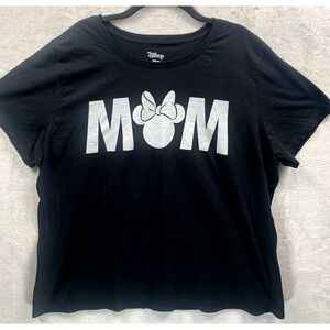 Disney Mom Minnie Mouse Bow Black Short Sleeve Adult Size 3X Tagless New